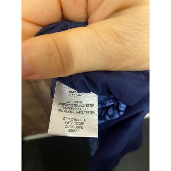 HALSTON XL Cobalt Blue Ruffled Cold-Shoulder Maxi Dress Flowy Carmen sleeves - Picture 8 of 9